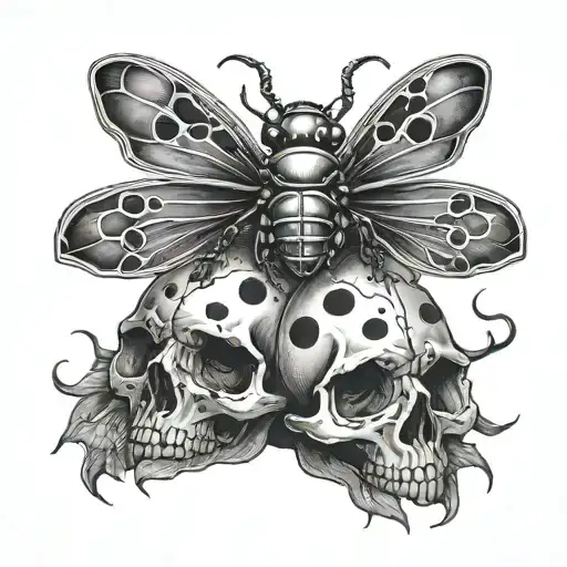 Ladybugs Forming A Surgar Skull