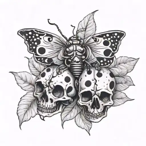 Ladybugs Forming A Surgar Skull