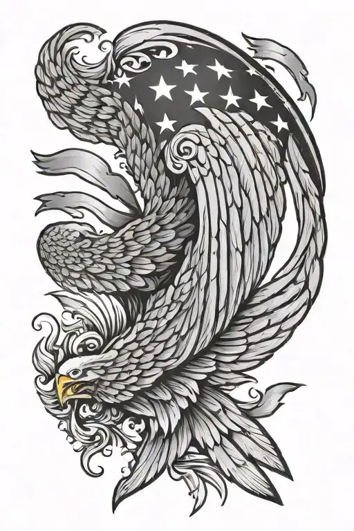 Wing & American Flag