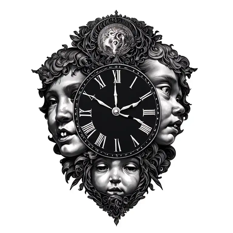 Triple Birth Clock Face