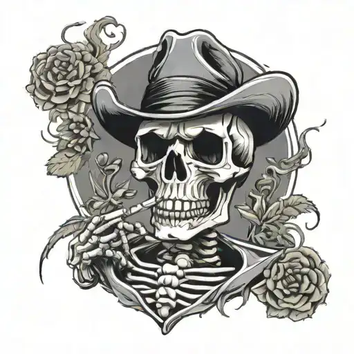 Skeleton Smoking Weed