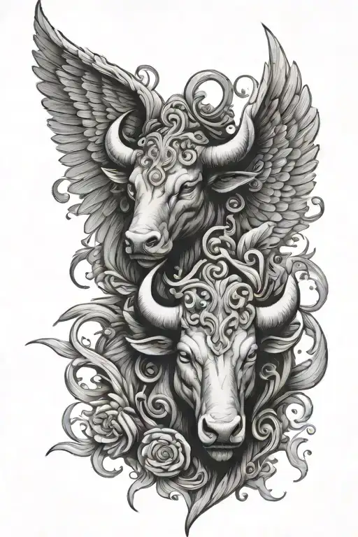 Bull Crown Angel Wings