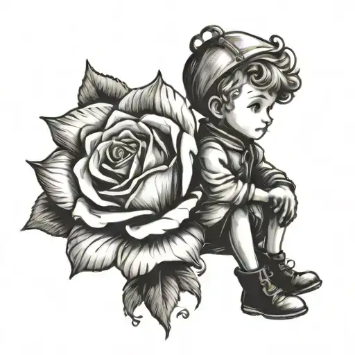 Little Prince With His Rose