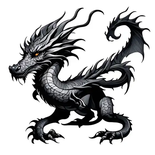 Celtoc Knot Design Incorporating Dragon