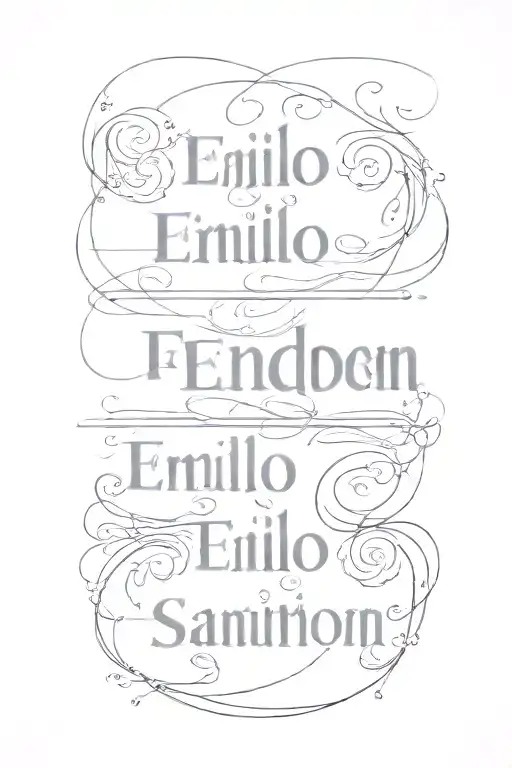 A Minimalist Design Of Emilio Name In A Unique Font Inspired By Brandon Sanderson's Writing Style