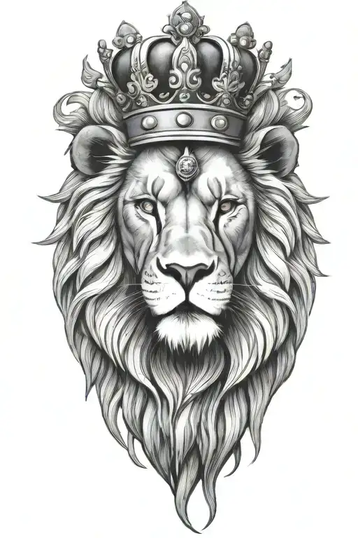 Crowned Lion Face