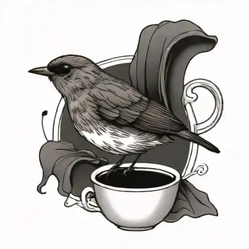 Robin And Coffee Cup