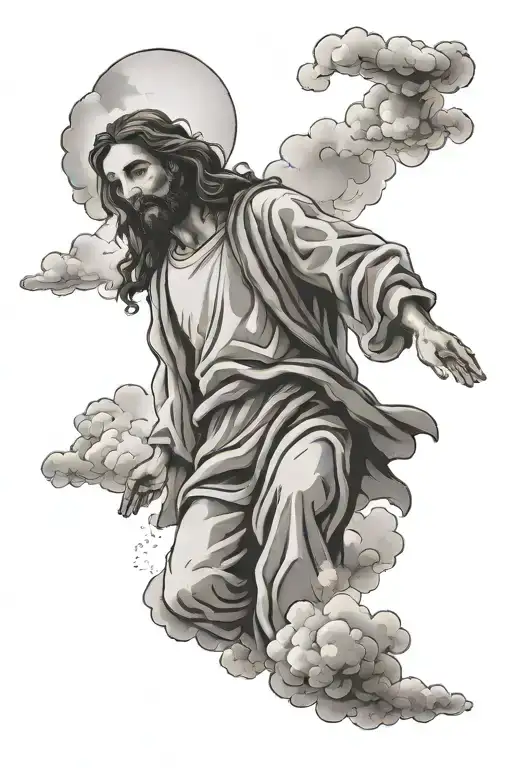 Jesus Coming Down Out Of The Clouds