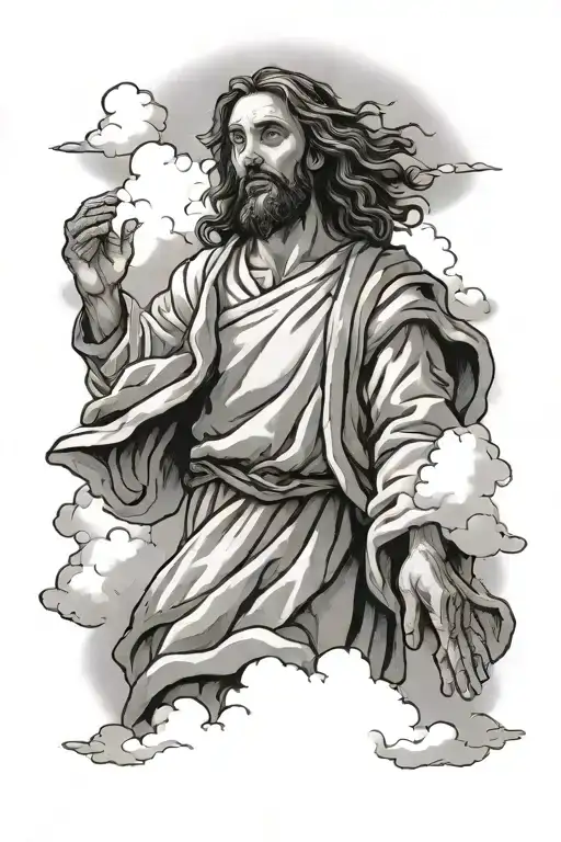 Jesus Coming Down Out Of The Clouds