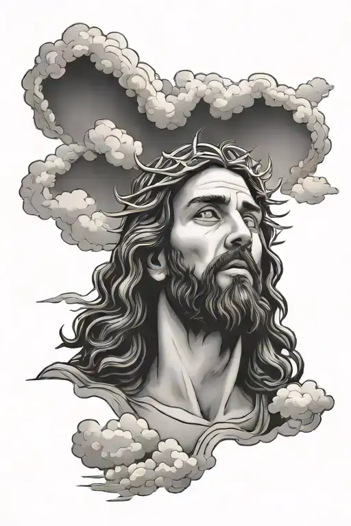 Jesus Coming Down Out Of The Clouds