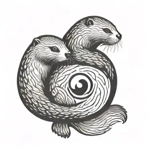 I Want 2 Otters Making Yin Yang Symbol