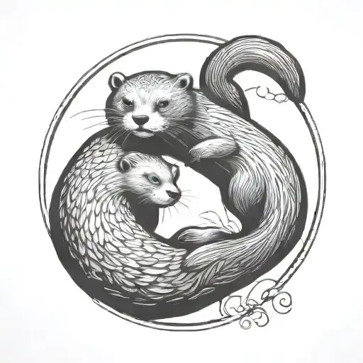 I Want 2 Otters Making Yin Yang Symbol
