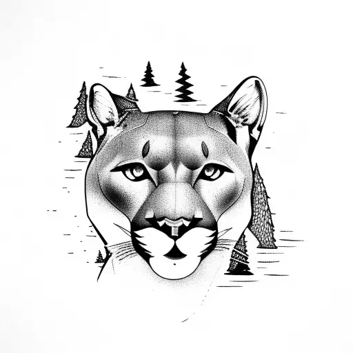 Mountain Lion By A Lake