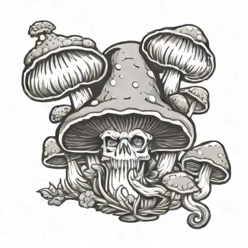 Bacchus Cubensis Mushrooms Coming Out Of Head Emerging Beautiful