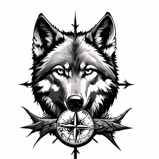 Wolf Compass Hourglass