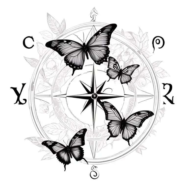 Butterflies And Compass