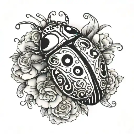 Lady Bug On Sugar Skull