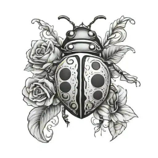 Lady Bug On Sugar Skull