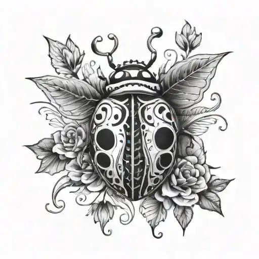 Lady Bug On Sugar Skull