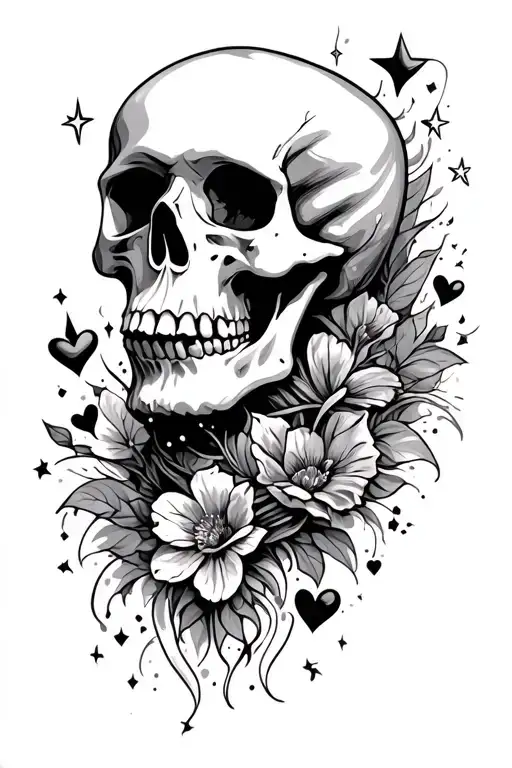 Stars Skull And Hearts One Soul