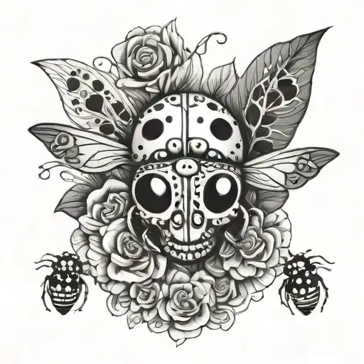 Lady Bug On Sugar Skull