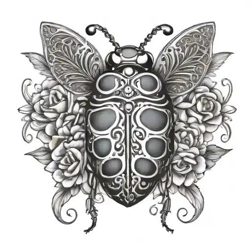 Lady Bug On Sugar Skull