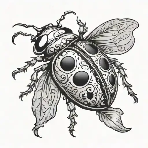 Lady Bug On Sugar Skull