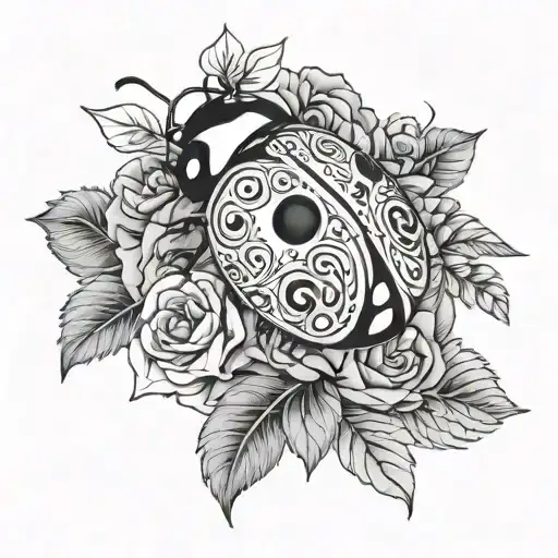 Lady Bug On Sugar Skull