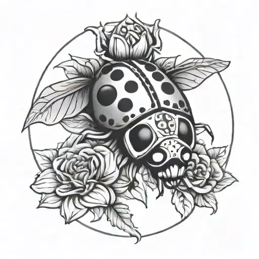Lady Bug On Sugar Skull