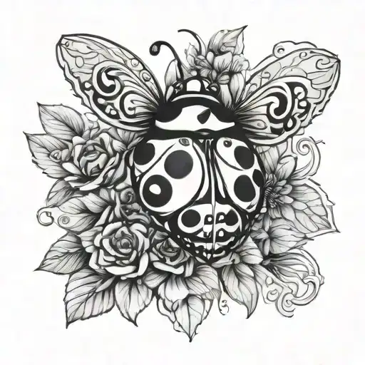 Lady Bug On Sugar Skull