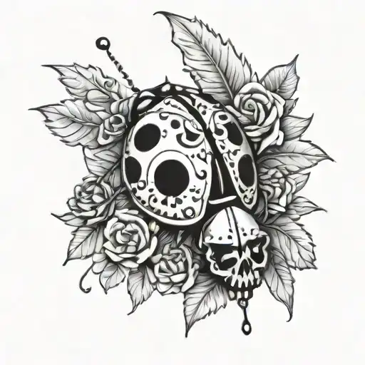 Lady Bug On Sugar Skull