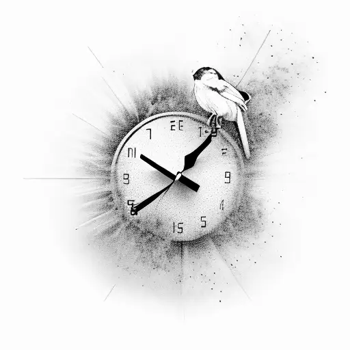Clock Exploding And Birds Coming Out Of It