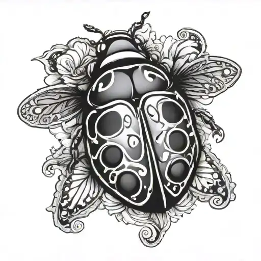 Lady Bug On Sugar Skull