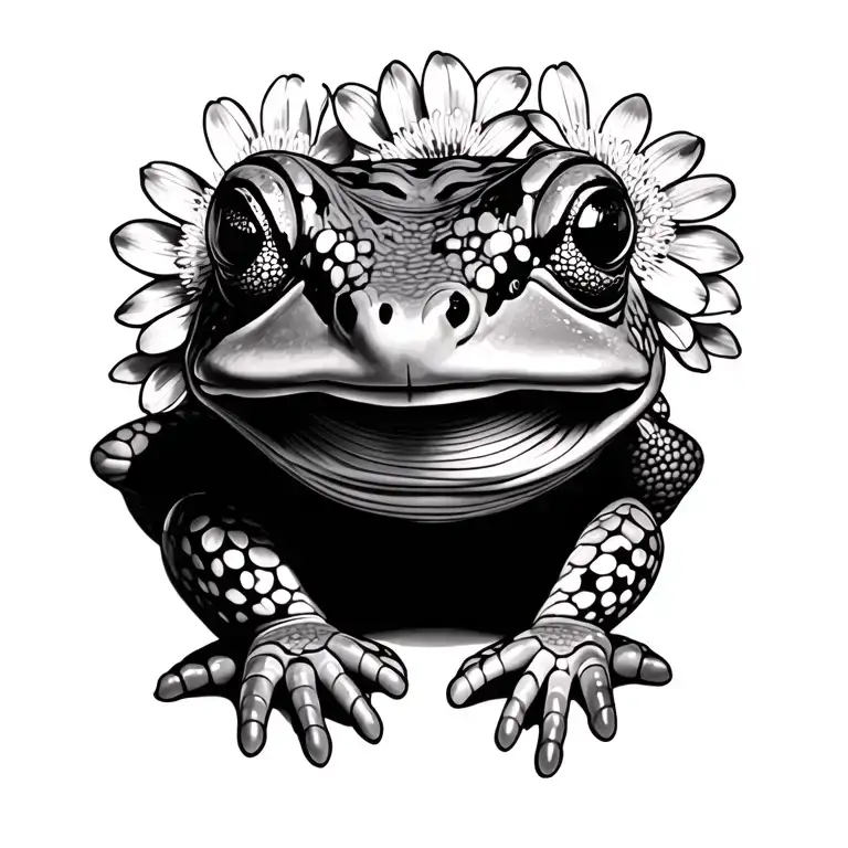 Toad With Flowers
