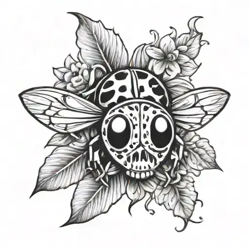 Lady Bug On Sugar Skull