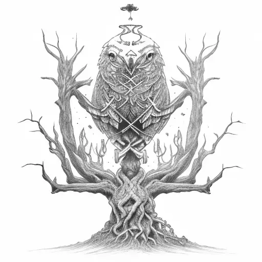 Hugin And Munin On Yggdrasil At Forearm