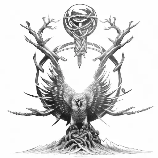 Hugin And Munin On Yggdrasil At Forearm