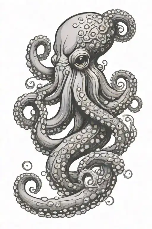 Feminine Octopus Tattoo Design