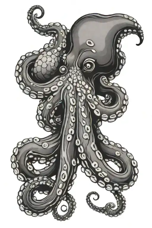 Feminine Octopus Tattoo Design