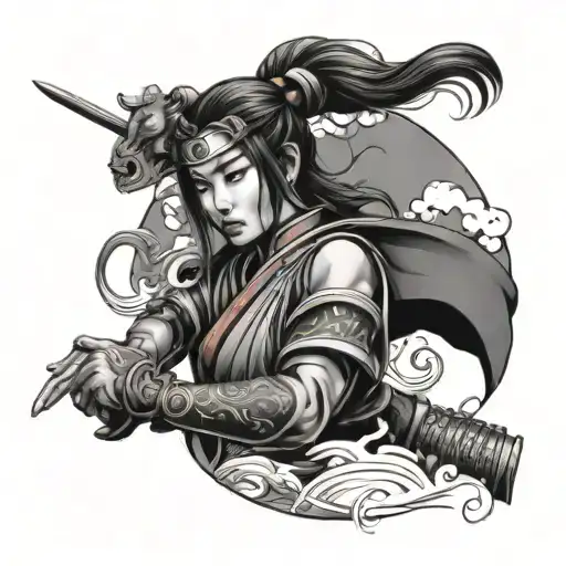 Japanese Warrior Woman Hand