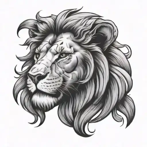 Lion Head Tattoo Holding