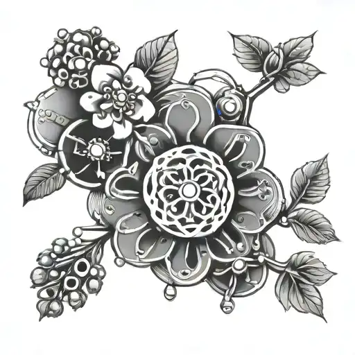 Serotonin Molecule Caffeine Molecule Floral