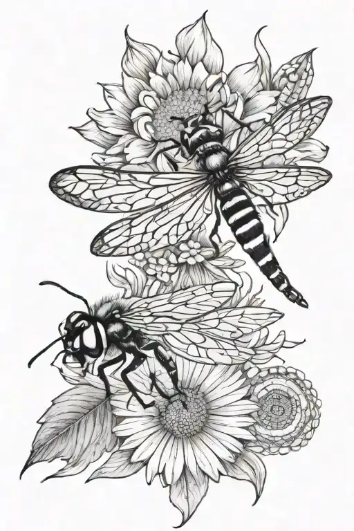 Bumble Bee Daisy Chain Dragonfly