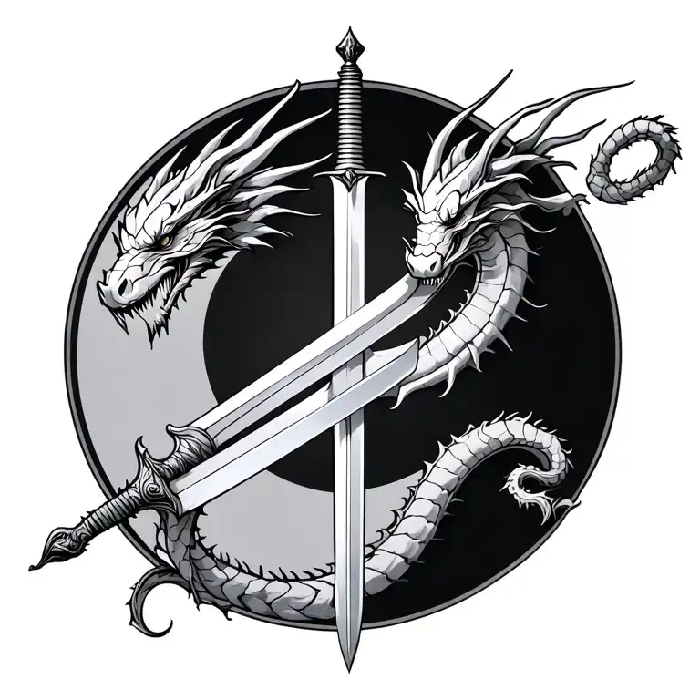 Sword And Dragon Flying Spine