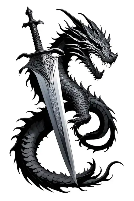 Sword And Dragon Flying Spine