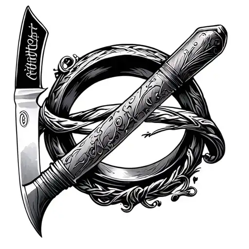 Chefs Knife And Lotr One Ring Inscription