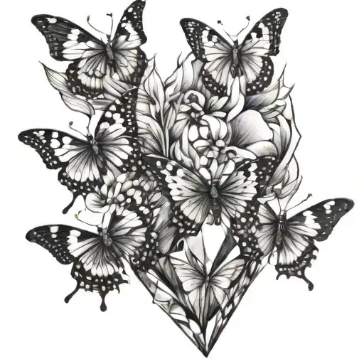 Diamond Facets And Smeared Butterflies On The Hand