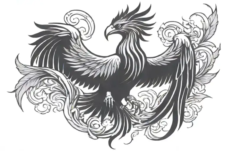 Phoenix Rising From The Ashes Symbolizing Rebirth