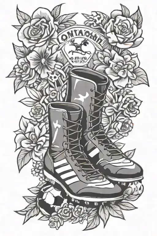 Tottenham Hotspur Logo Surrounded With Football Boots And Flowers