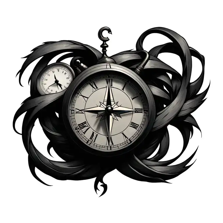Clock And Compass Intertwined